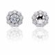 Round Cut Diamond Cluster Jackets for Stud Earrings in 14kt. White Gold (1.00ct. tw.)