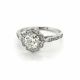 Vintage Shield Diamond Halo Engagement Ring in 14kt. White Gold