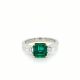 Emerald and Diamond Three Stone Ring in Platinum & 18Kt. Yellow Gold (2.04ct. tw.) GIA Certified 