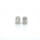 Oval Diamond Solitaire Stud Earrings in 14kt. White gold 0.80ct. tw. Illusion Set