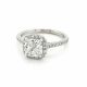 Cushion Cut Halo Engagement Ring in 14kt. White Gold with A GIA Certified 1.70ct. E color VS2 clarity Cushion Cut Diamond