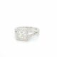 Princess Cut Diamond Halo Split Shank Engagement Ring in Platinum GIA Certified 1.48ct. J VS1 