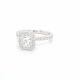 Radiant Cut Diamond Halo Engagement Ring in Platinum GIA Certified 1.02ct. E SI2