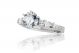 Round & Baguette Diamond Engagement Ring Setting in 18k White Gold (0.30ct. tw.)