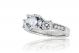 Hand Engraved Three Stone Diamond Engagement Ring Setting in 14k White Gold (0.70ct. tw.)