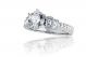 Hand Engraved Four Stone Diamond Engagement Ring Setting in Platinum (0.60ct tw.)