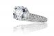 Hand Engraved Micropave-Set Diamond Engagement Ring Setting in Platinum (0.85ct. tw)
