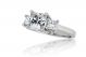 Princess Cut Three Stone Diamond Engagement Ring Setting in 14k White Gold (0.50ct. tw.)