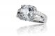 Round & Baguette Diamond Halo Engagement Ring Setting in 18k White Gold (1.31ct. tw.)