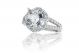  Split Shank Diamond Halo Engagement Ring Setting in 18k White Gold (0.96ct. tw.)