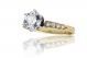 Hand Engraved Pave Diamond Engagement Ring Setting in 14k Yellow Gold (0.16ct. tw.)