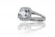 Split Shank Micropave Diamond Halo Engagement Ring Setting in 18k White Gold (0.75ct. tw.)