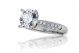 Three Row Pave Diamond Engagement Ring Setting in 18k White Gold (0.60ct. tw.)