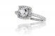 Cushion Shaped Halo Diamond Engagement Ring Setting in 14k White Gold (0.50ct. tw.)