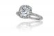 Cushion Cut Micropave Set Diamond Halo Engagement Ring Setting in 14k White Gold (0.50ct. tw.)