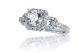 Micropave Set Diamond Halo Engagement Ring Setting in 18k White Gold (0.65ct. tw.)