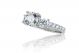 Three Stone Micropave Diamond Engagement Ring Setting in 14kt White Gold (0.85ct. tw.)