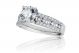 Triple Row Micropave Set Diamond Engagement Ring Setting in 18k White Gold (0.75ct. tw.)