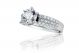 Three Row Micropave Set Diamond Engagement Ring Setting in 18k White Gold (0.60ct. tw.)