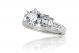 Hand Engraved Round and Baguette Diamond Engagement Ring Setting in Platinum (0.72ct. tw.)