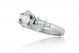 Baguette & Round Diamond Engagement Ring Setting in 18k White Gold (0.34ct. tw)