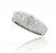 Men's Five Stone Burnished Set Wedding Band Ring In 14kt White Gold (0.67)