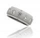 Men's Five Stone Burnished Set Wedding Band Ring In 14kt White Gold (0.78ct.)