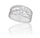 Wide Micropave Diamond Bangle Bracelet in 18k White Gold (9.50ct tw.)