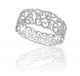 Micropave Set Diamond Scroll Bangle Bracelet in 18k White Gold (4.00ct. tw.)