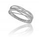 Micropave Set Diamond Criss Cross Bangle Bracelet in 18k White Gold (6.50ct. tw.)