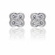 Flower Shaped Diamond Cluster Earrings in Platinum (1.00ct. tw.)