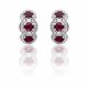 Ruby and Diamond Halo Earrings in 18k White Gold (2.75ct. tw.)