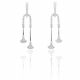 Micropave Set Ladies Diamond Drop Earrings in 18k White Gold (1.40ct. tw.)
