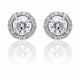 Round Halo Diamond Stud Earrings in 18k White Gold (1.50ct. tw.)