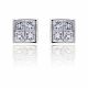 Invisible Set Square Diamond Earrings in 18k White Gold (0.56ct tw.)