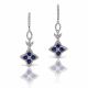 Sapphire and Diamond Hanging Drop Earrings in 18kt Whit Gold (3.07ctw.)