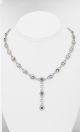 Sapphire and Diamond Micropave Halo Drop Necklace in 18k White Gold (30.33ct. tw.)