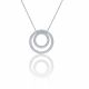 Double Circle Diamond Pendant in 18k White Gold (2.50ct tw.)