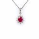 Pear Ruby and Diamond Halo Pendant in 18kt. White Gold (1.11ct. tw.)
