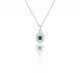 Oval Tsavorite and Diamond Double Halo in 18k White Gold (0.52ct. tw.)