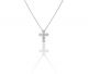 Bezel Set Diamond Cross Pendant in 14k White Gold (0.75ct. tw.)