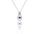 Sapphire and Micropave Diamond Pendant in 18k White Gold (0.95ct. tw.)