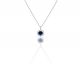 Sapphire and Diamond Pendant in 14k White Gold (1.28ct. tw.)