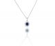 Sapphire and Diamond Pendant in 18k White Gold (1.07ct. tw.)