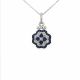 Sapphire and Diamond Pendant in 18kt. White Gold (0.90ct. tw)