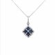 Sapphire and Diamond Pendant in 18kt. White Gold (1.18ct. tw)