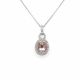 Pink Sapphire and Diamond Halo Pendant in 18kt. White & Rose Gold (2.13ct. tw.)