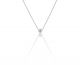Diamond Solitaire Bezel Necklace in 14k White Gold