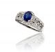 Oval Sapphire and Diamond Ring in 14k White Gold (1.41ct. Center)