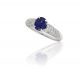 Oval Sapphire and Micropave Diamond Ring in 18k White Gold (1.55ct center)